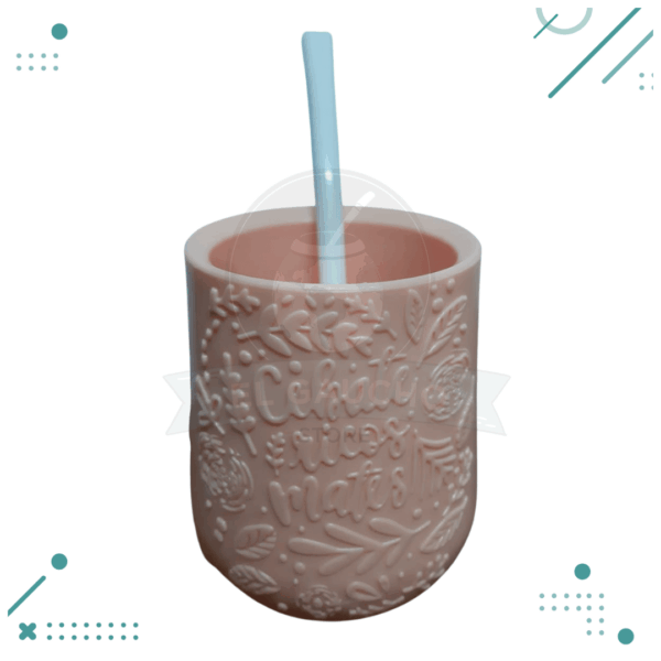 Mate 3D Flores SALMON + Bombilla de regalo