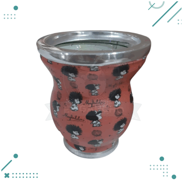 Mate Vidrio Mafalda Despeinada ROJO