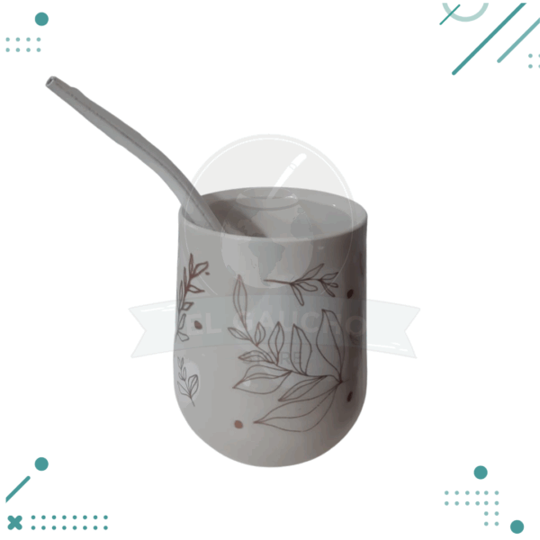 Mate Plastico Nordico GRIS CLARO+ Bombilla de regalo