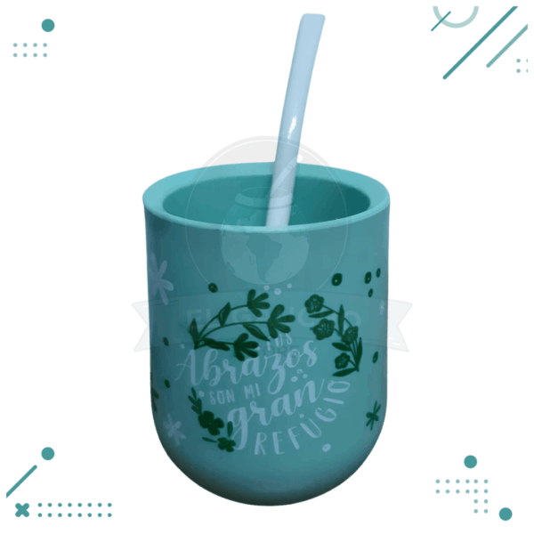 Mate Nordico AQUA (CON HOJAS VERDES)+ Bombilla de regalo