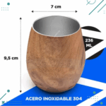 Set Matero - Termo Acero 750ml + Mate + Bombilla Inal Madera - Imagen 3