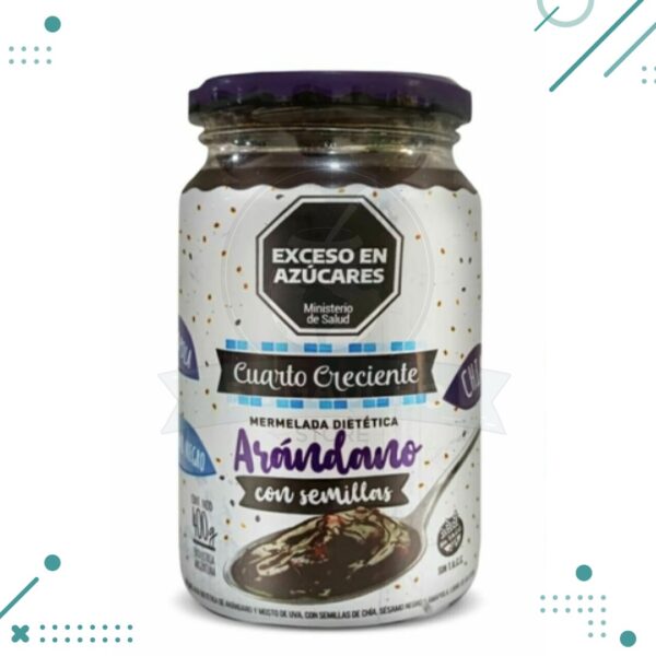 Mermelada de arandanos con semillas sin tacc CUARTO CRECIENTE 400g