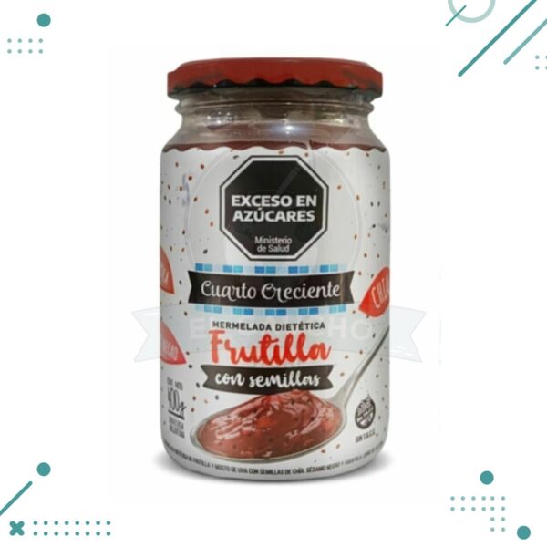 Mermelada de frutillas con semillas sin tacc CUARTO CRECIENTE 400g