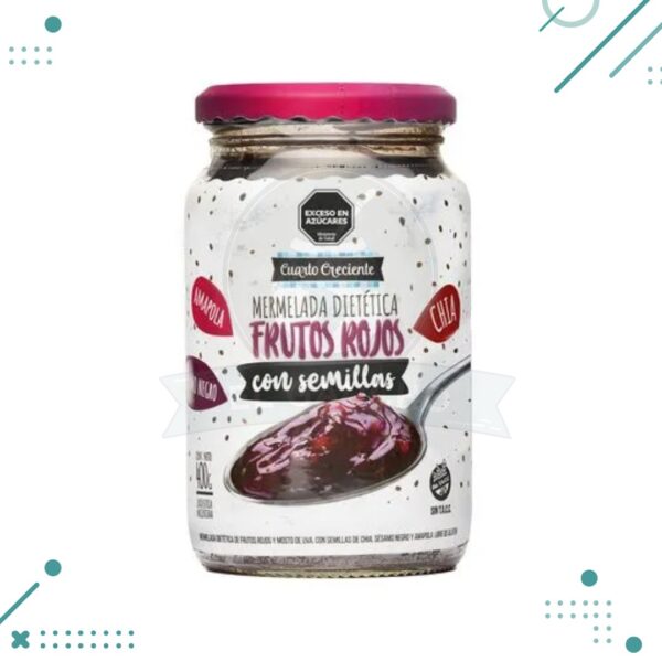 Mermelada de frutos rojos con semillas sin tacc CUARTO CRECIENTE 400g