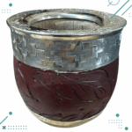 Mate Roma Cincelado Alpaca Cuero Tallado Calabaza (Color MARRON)