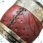 Mate Roma Cincelado Alpaca Cuero Tallado Calabaza (Color MARRON) - Imagen 3