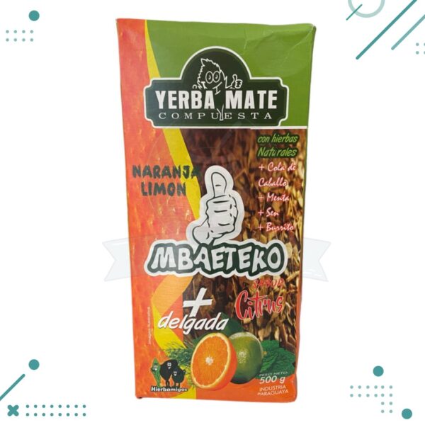 Yerba mate compuesta MBAETEKO 500gr citrus (Naranja-Limon)