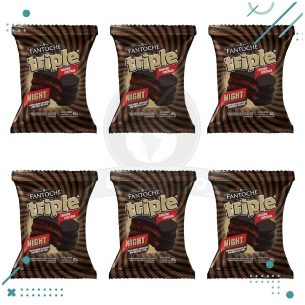 Alfajor Fantoche Triple NIGHT, Edicion Limitada (85gr) (pack de 6u) (510gr)