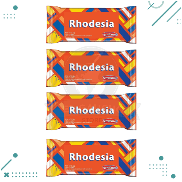 Oblea Rhodesia bañada en Chocolate, relleno sabor a Limón (22gr.) (4 unidades) (88gr.)