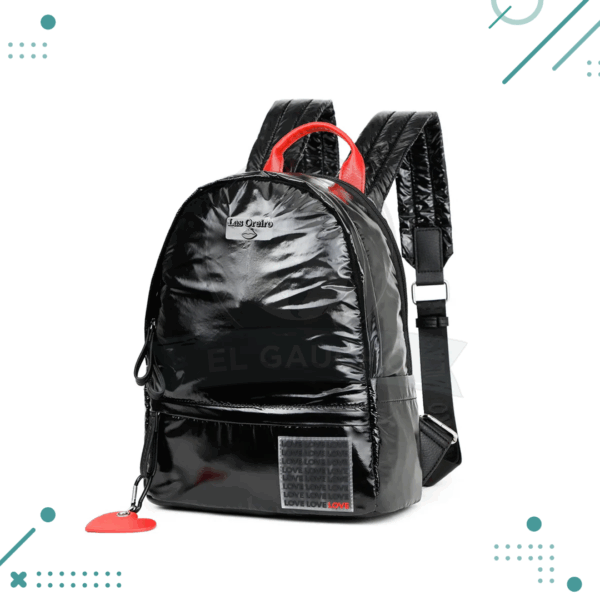 Mochila Engomada “Las Oreiro” Color Negro (27x32cm Aprox.)