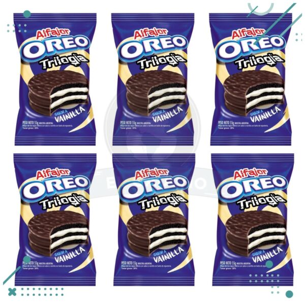 Alfajor Triple Oreo con Dulce de Leche y Vainilla 55g (pack 6)(330gr)