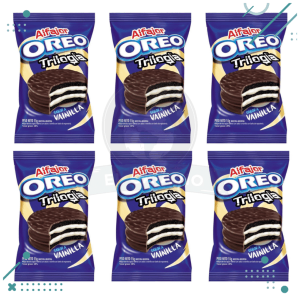 Alfajor Triple Oreo con Dulce de Leche y Vainilla 55g (pack 6)(330gr)