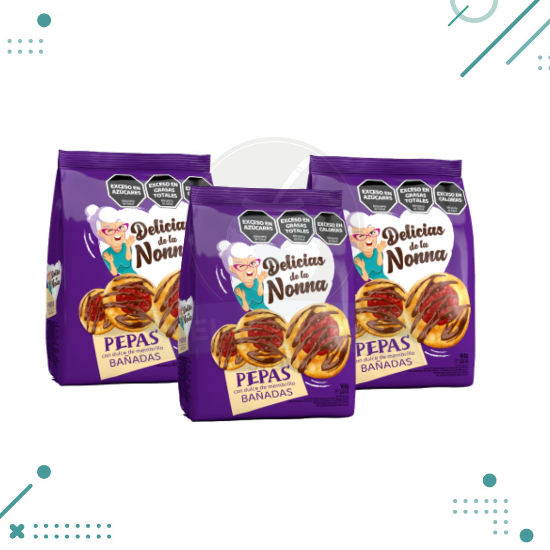 pepax3.png Pepas bañadas Delicias de la Nonna 160gr (pack x3un.) 480gr - Imagen 1