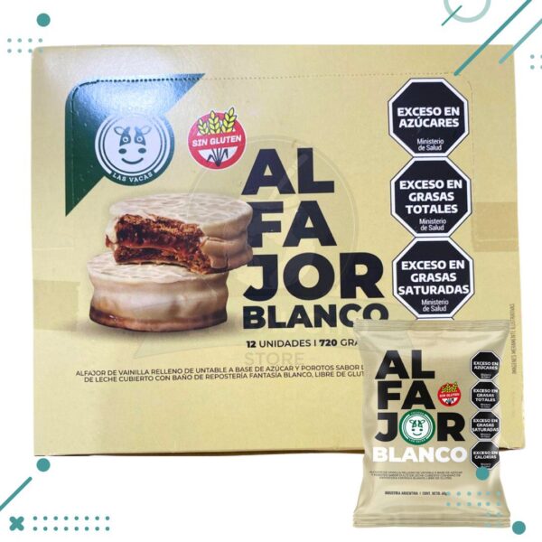 Alfajor Vegano BLANCO Felices las Vacas 60g (caja 12 un) 720g