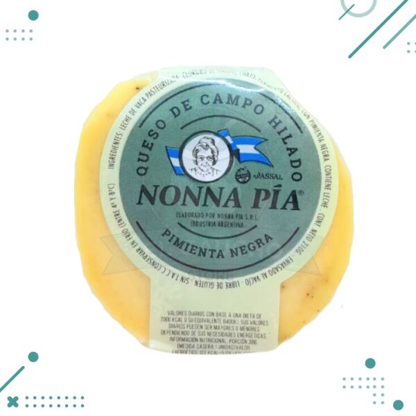 Queso de Campo Hilado NONNA PIA Sabor Pimienta Negra x210gr