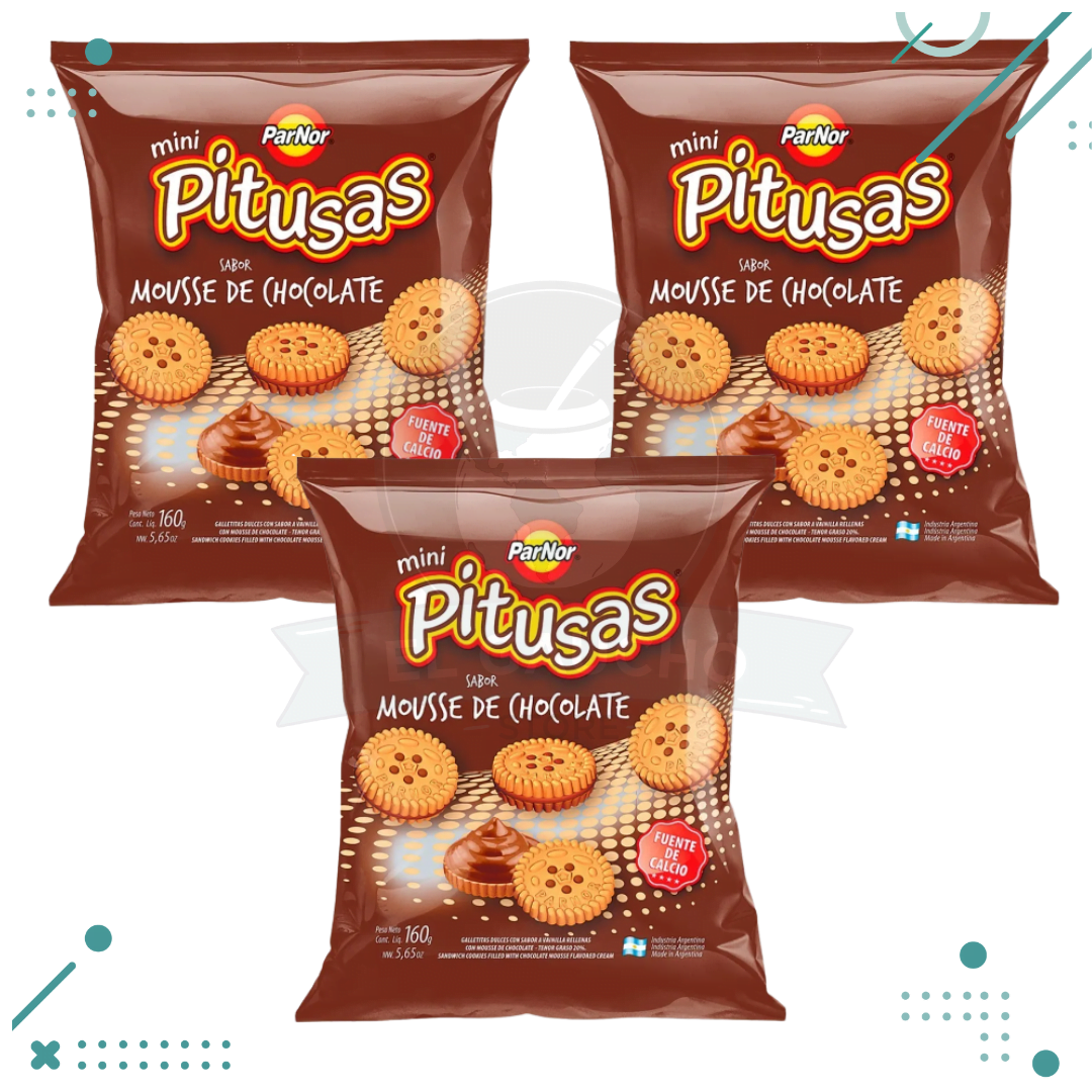 pitusas-3.png Mini Pitusas Mousse de Chocolate (160gr) (pack x3un) (480g) - Imagen 1