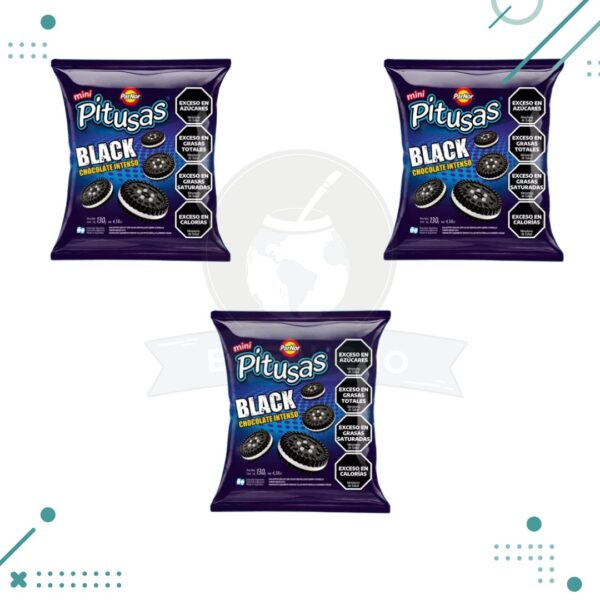 Mini Pitusas Chocolate BLACK (160gr) (pack x3un) (480g)