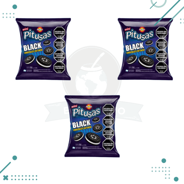 Mini Pitusas Chocolate BLACK (160gr) (pack x3un) (480g)