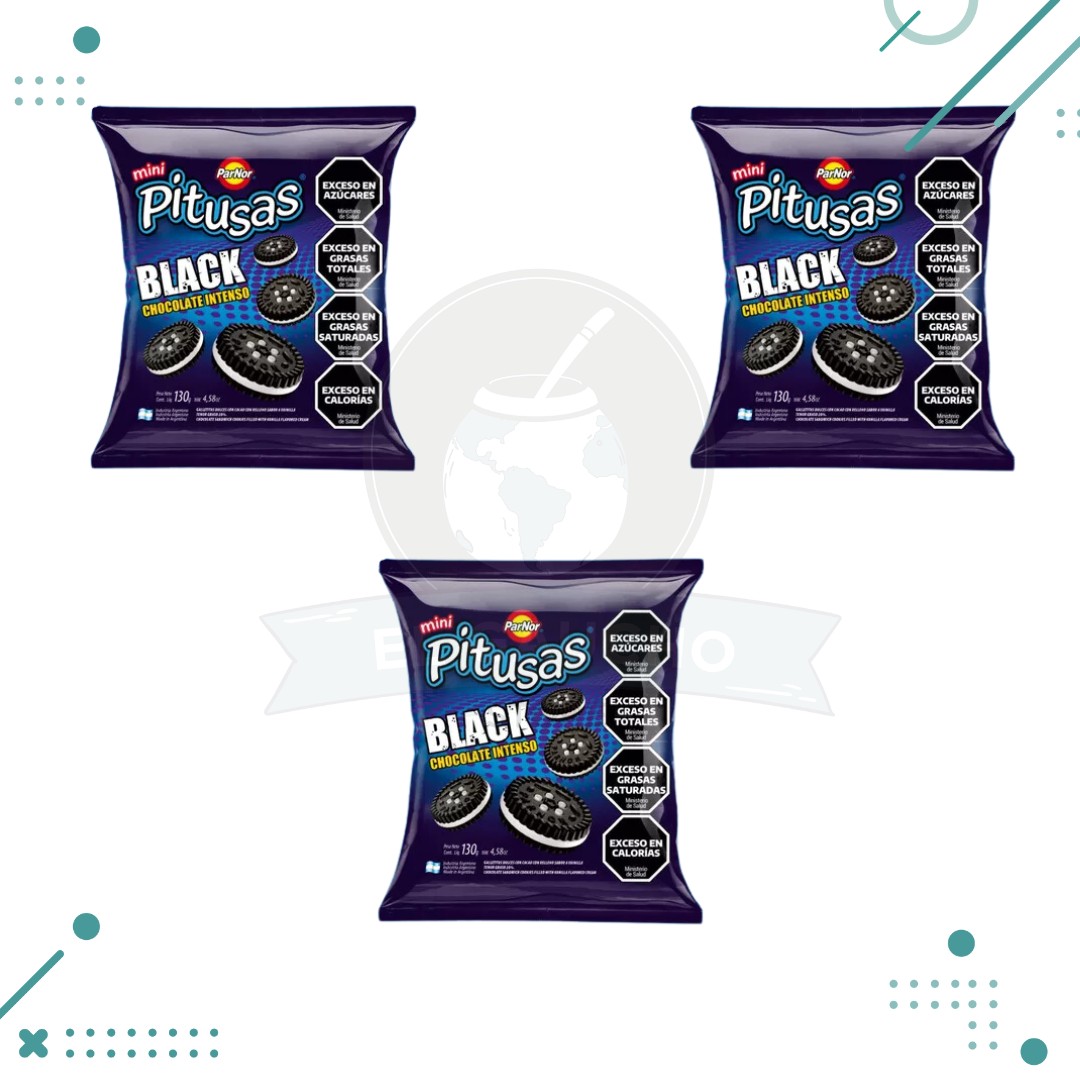 pitusas-black3.png Mini Pitusas Chocolate BLACK (160gr) (pack x3un) (480g) - Imagen 1