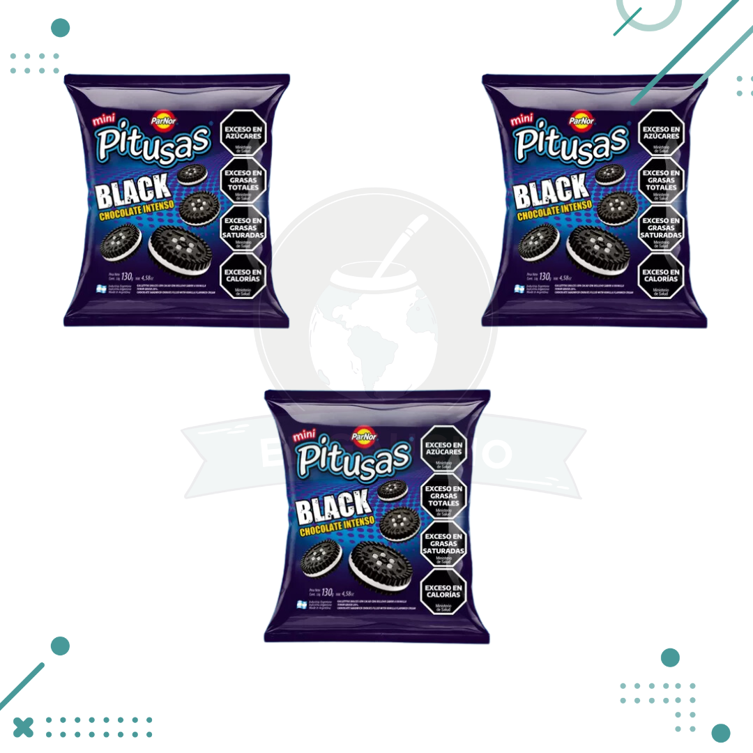 pitusas-black3.png Mini Pitusas Chocolate BLACK (160gr) (pack x3un) (480g) - Imagen 1