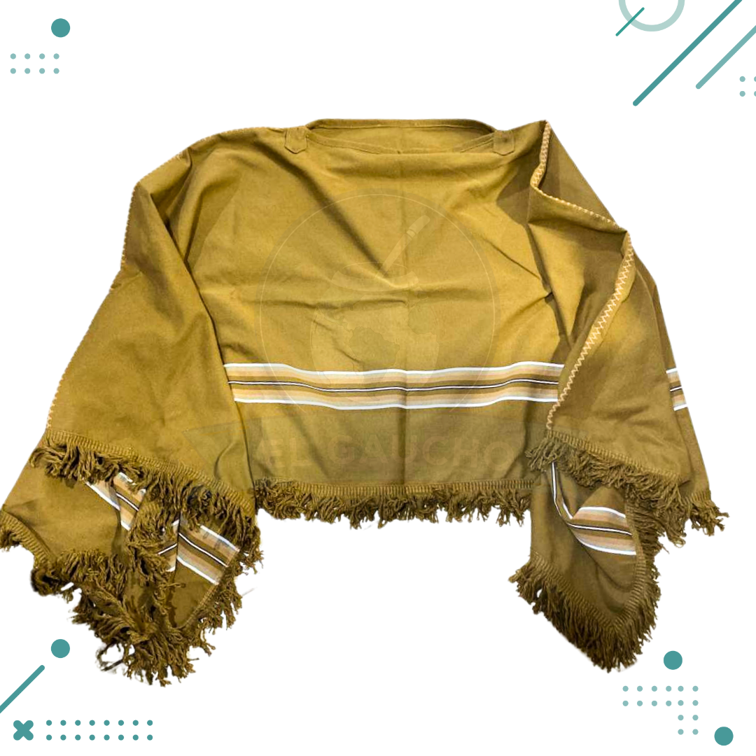 poncho-lineal.png Poncho Argentino Con Hilo, Color marron diseño lineal 140x180 - Imagen 1