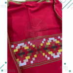 Poncho Argentino Con Hilo, Color rojo diseño guardapampa tonos marrones 140x180 - Imagen 2