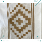 Poncho Argentino Con Hilo, Guarda Pampa, Color Blanco Y Marron 140x180 - Imagen 3