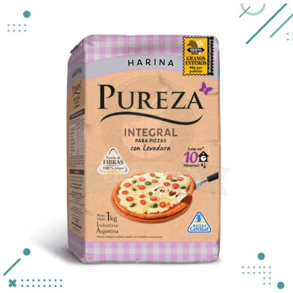 Harina Pureza para Pizza Integral con Levadura x 1kg