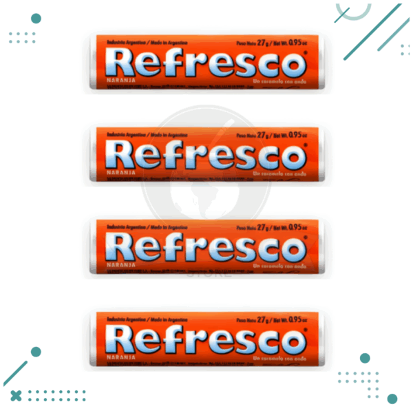 Pastilla Caramelos Pastillas Refresco NARANJA x 27g ( 4un). (108g)