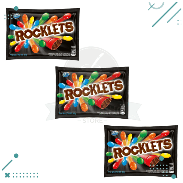 Rocklets, Chocolate Confitado (40gr) pack x 3 unidades (120 gr.)