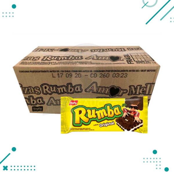 Caja Galletitas Rumba Original, sabor Chocolate con relleno sabor Coco (110gr.) (Caja 36 un.) (3960gr.)