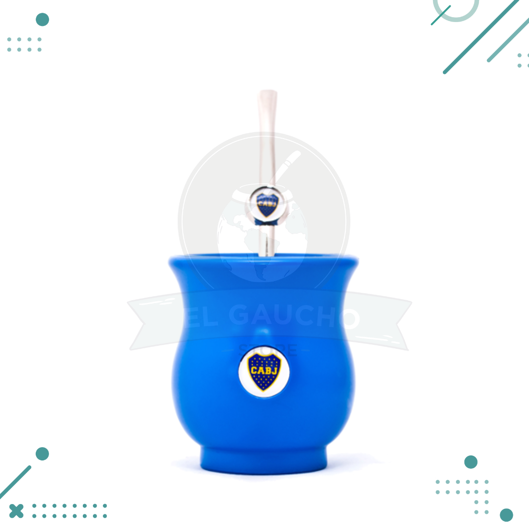 sabioboca.png Mate sabio plastico + bombilla BOCA JUNIORS - Imagen 1