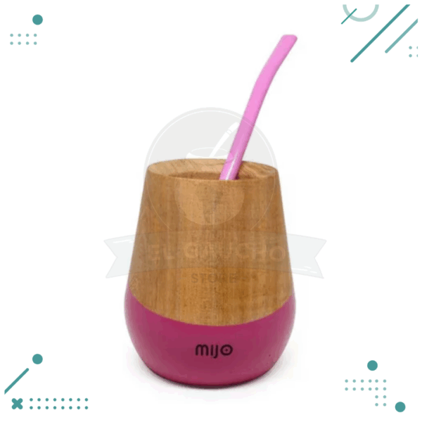 Mate Mijo de Madera Color FUCSIA