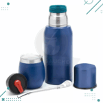 Set Matero - Termo Acero 750ml + Mate + Bombilla Inal Azul