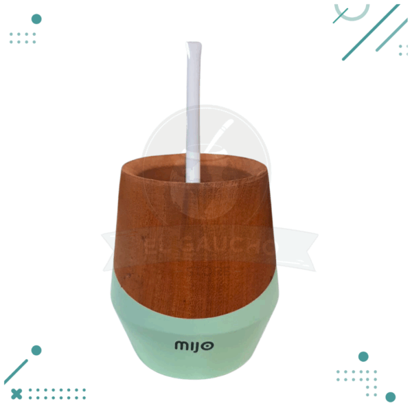 Mate Mijo de Madera Color VERDE AQUA