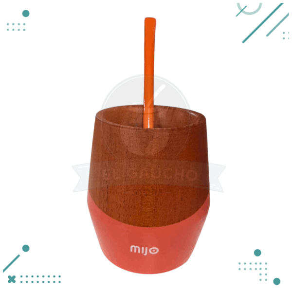 Mate Mijo de Madera Color NARANJA