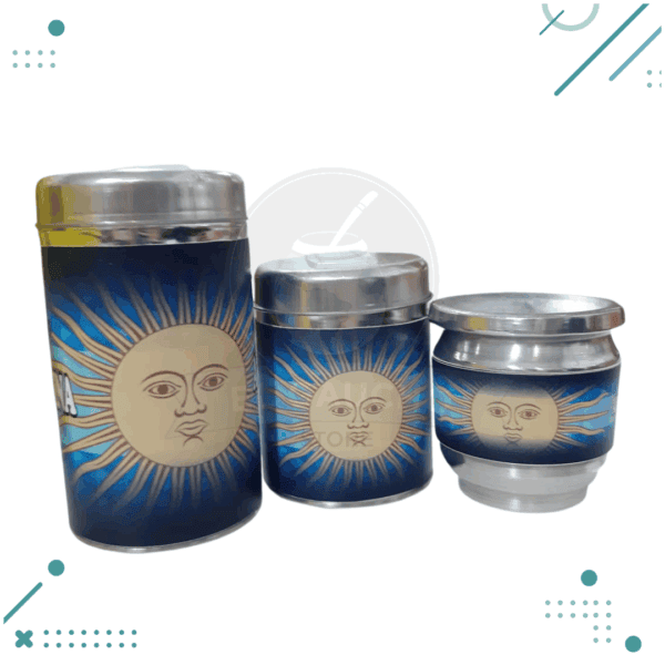 Set ARGENTINA Mate aluminio + Lata de Yerba + Lata Azucar
