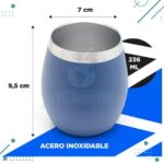 Set Matero - Termo Acero 750ml + Mate + Bombilla Inal Azul - Imagen 2
