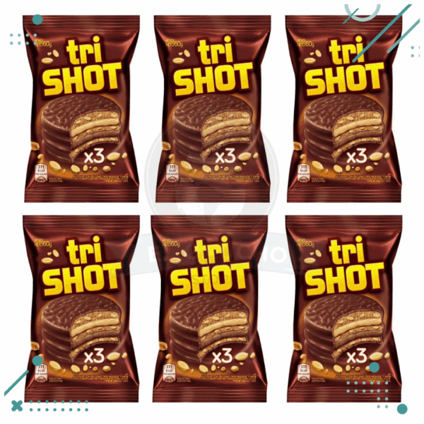 Alfajor triple SHOT Chocolate 60 Gr (pack 6 unidades)