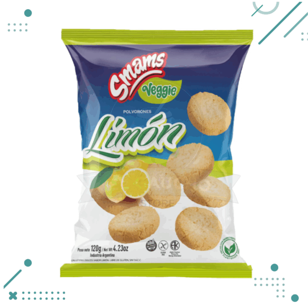 Polvorón Limon Smams Veggie. Libre de gluten (130gr)