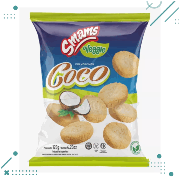 Polvorón Coco Veggie Smams. Libre de gluten (120gr)