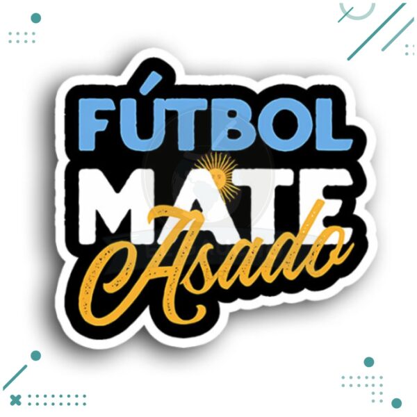 Sticker Argentina - Futbol, Mate y Asado