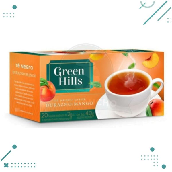 Te Negro Green Hills Durazno Mango 20 Saquitos (40gr)