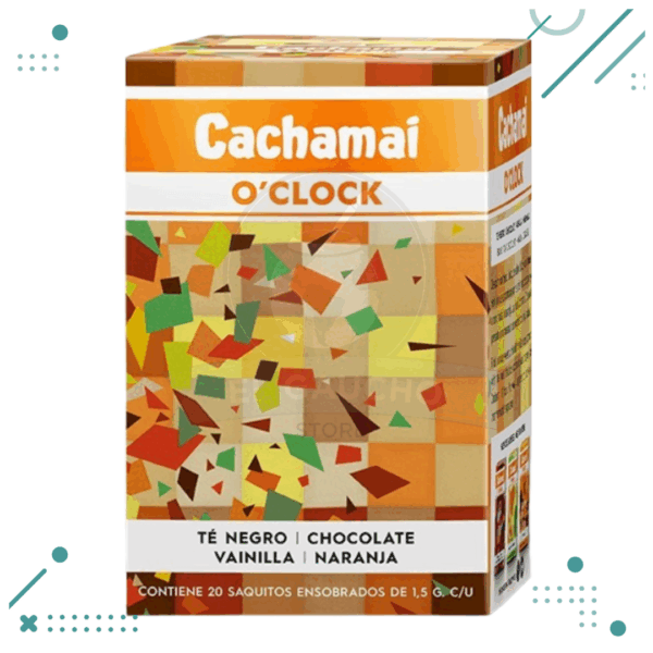Te Cachamai O´Clock Premium - Negro/Chocolate/Vainilla/Naranja 20 Saquitos (30 gr)