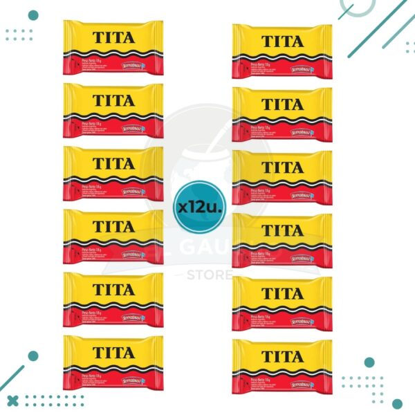 Oblea Tita, bañada en chocolate relleno sabor a Limón (18gr.) (pack x12 unidades) (216gr)