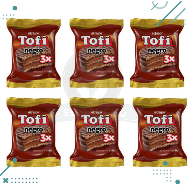 Tofi Alfajor TRIPLE Negro (73gr.) (Pack de 6u.) (438gr.)