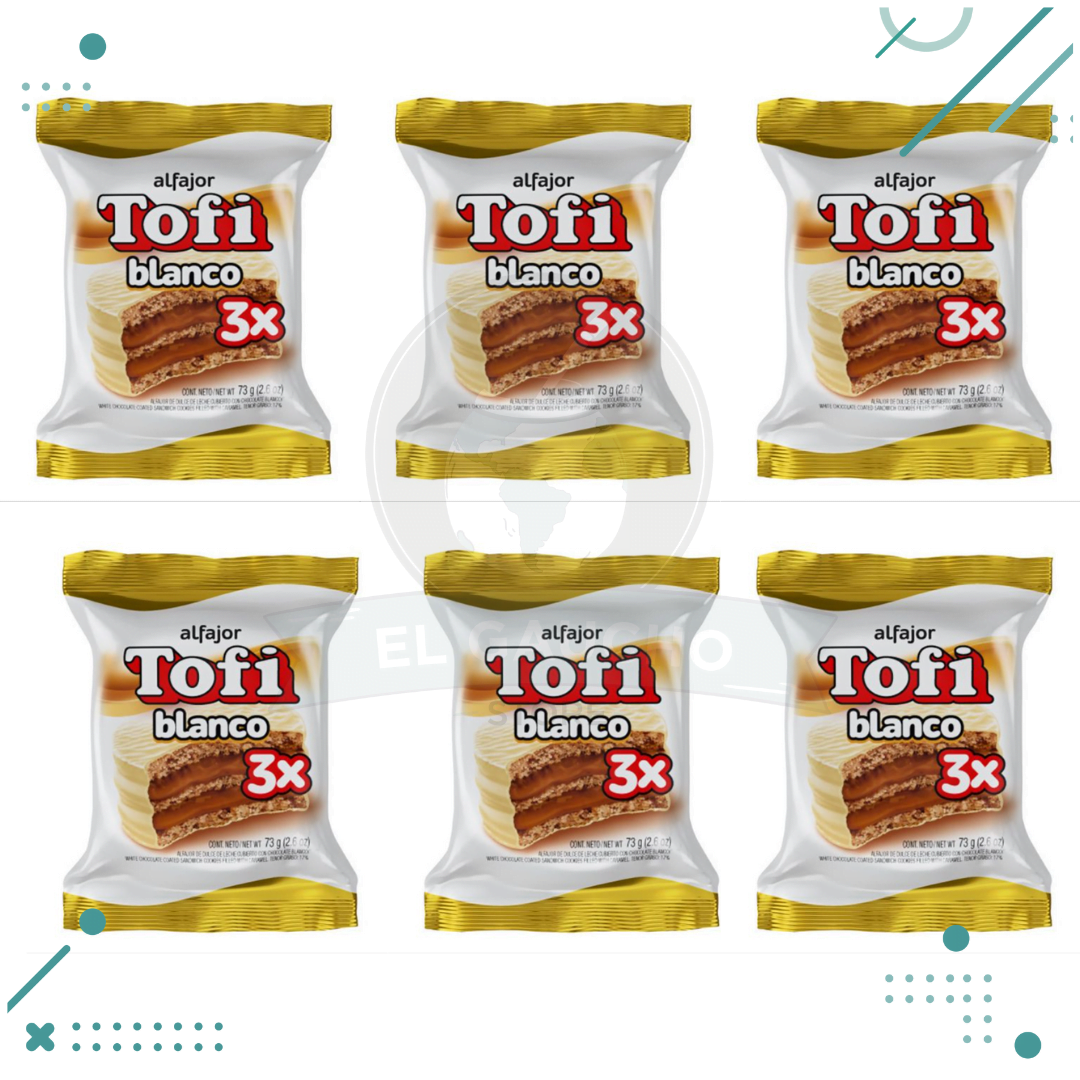 tofi-1.png Tofi Alfajor TRIPLE Blanco (73gr.) (Pack de 6u.) (438gr.) - Imagen 1