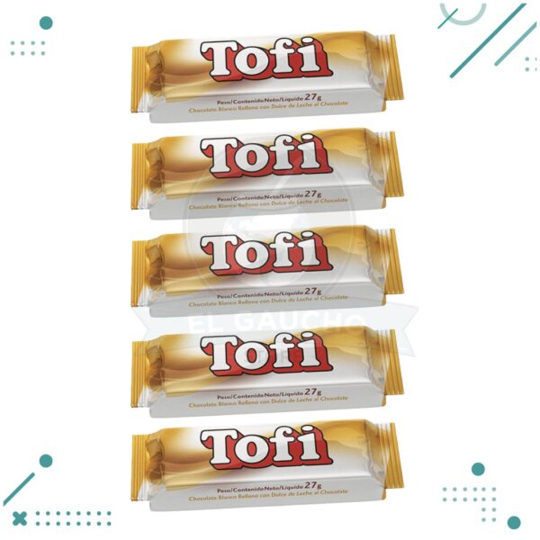 Chocolate Tofi, BLANCO, Relleno Dulce De Leche 28g X 5un Arcor (140g)