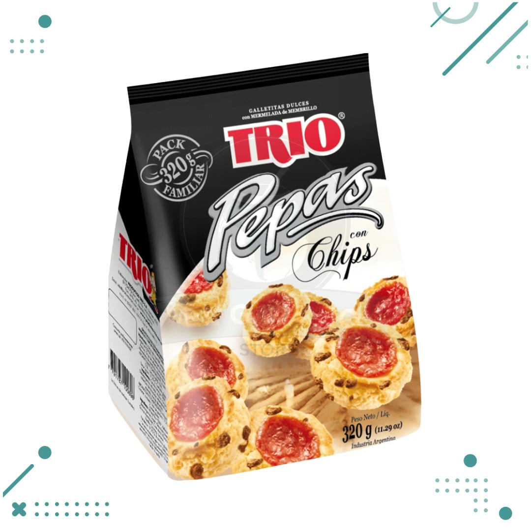 trio-3.png Pepas Con Chips de Chocolate y Membrillo TRIO 500g - Imagen 1