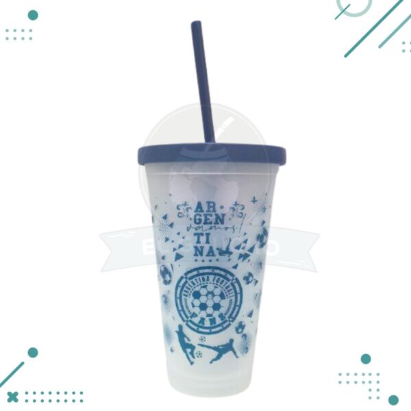 Vaso eco Argentina con bombilla